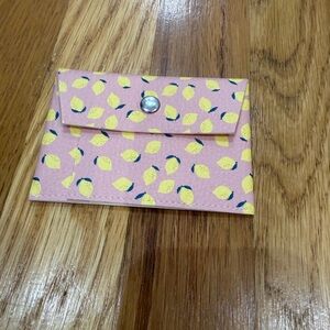 Pink Wallet with Lemon Print